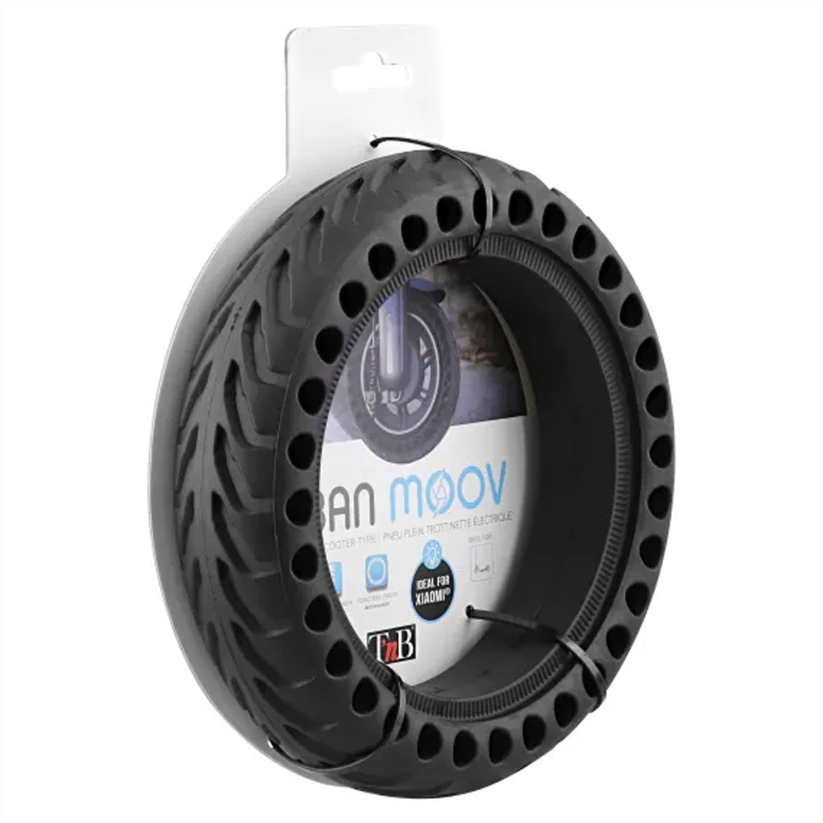 T'nB Elektroroller-Reifen – Vollgummi, pannensicher – für Xiaomi M365/M365 Pro und andere – 8,5" – Schwarz