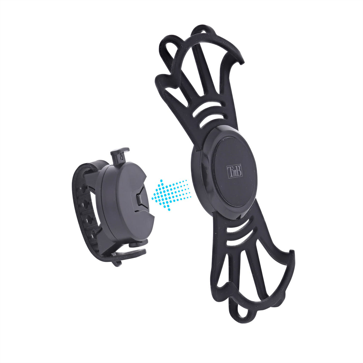T'nB Fahrradhalterung, Lenkerbefestigung, 360° drehbar – für Smartphones bis 7" – Schwarz
