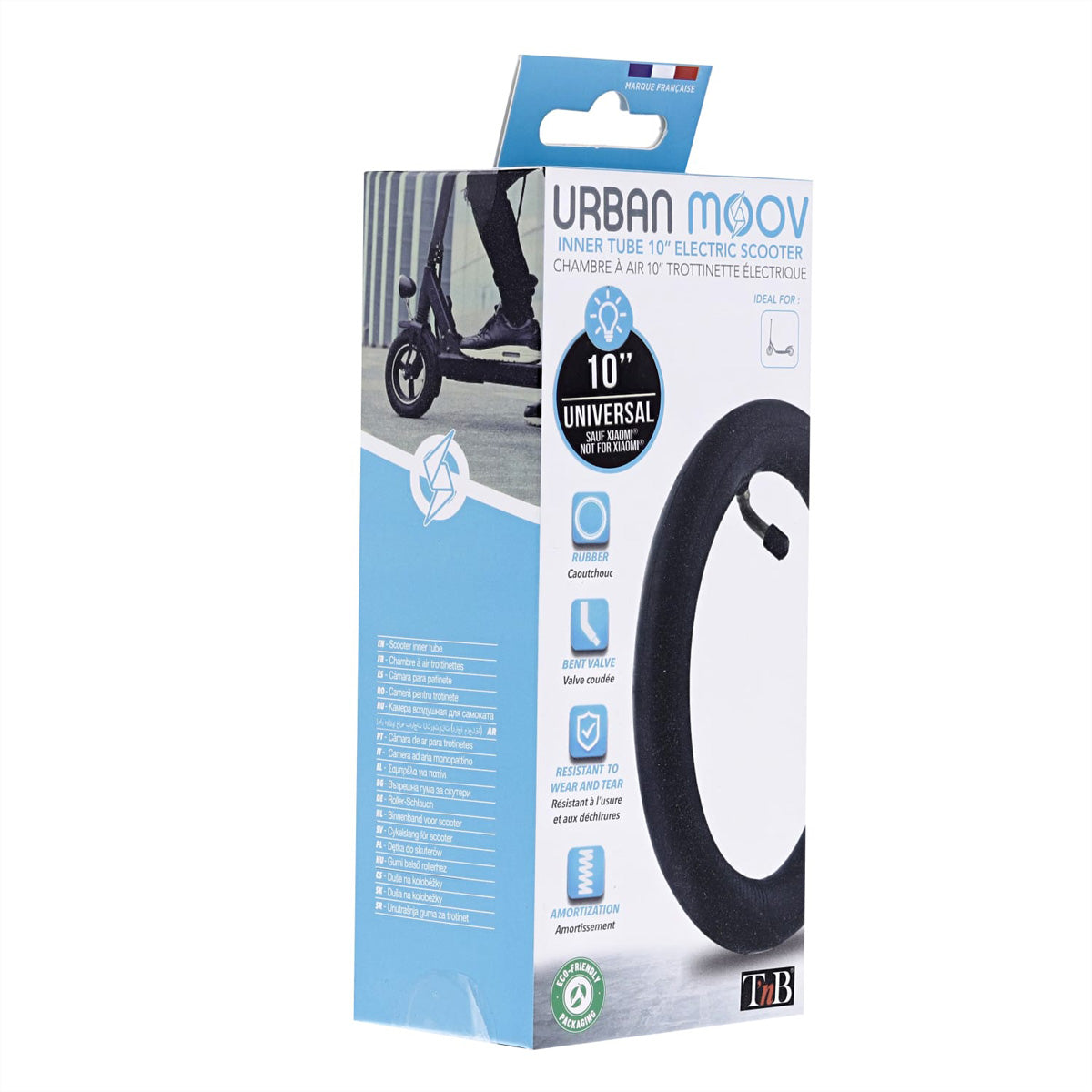 T'nB E-Scooter-Schlauch – 10", gewinkeltes Ventil – für 10" E-Scooter (nicht für XIAOMI) – Schwarz