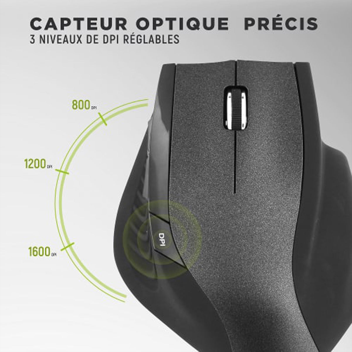 T'nB MWERGO – Maus – Kabellos (Bluetooth/2,4 GHz), 1600 DPI, rechts, Schwarz