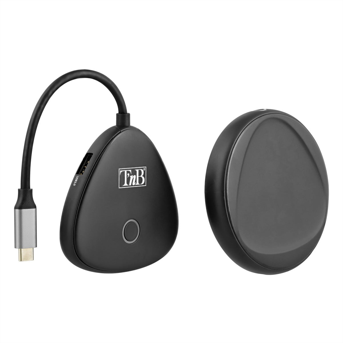 T'nB Wireless HDMI Extender-Set, Wireless, 1× HDMI Ein-/Ausgang, 4K@30 Hz, 20 m, USB-C Sender & Empfänger, Schwarz