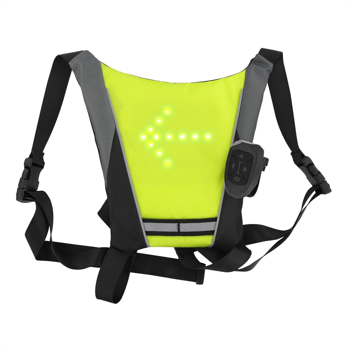 T'nB – LED-Signalweste – Schwarz/Gelb, Polypropylen, 4 h Autonomie, wasserbeständig