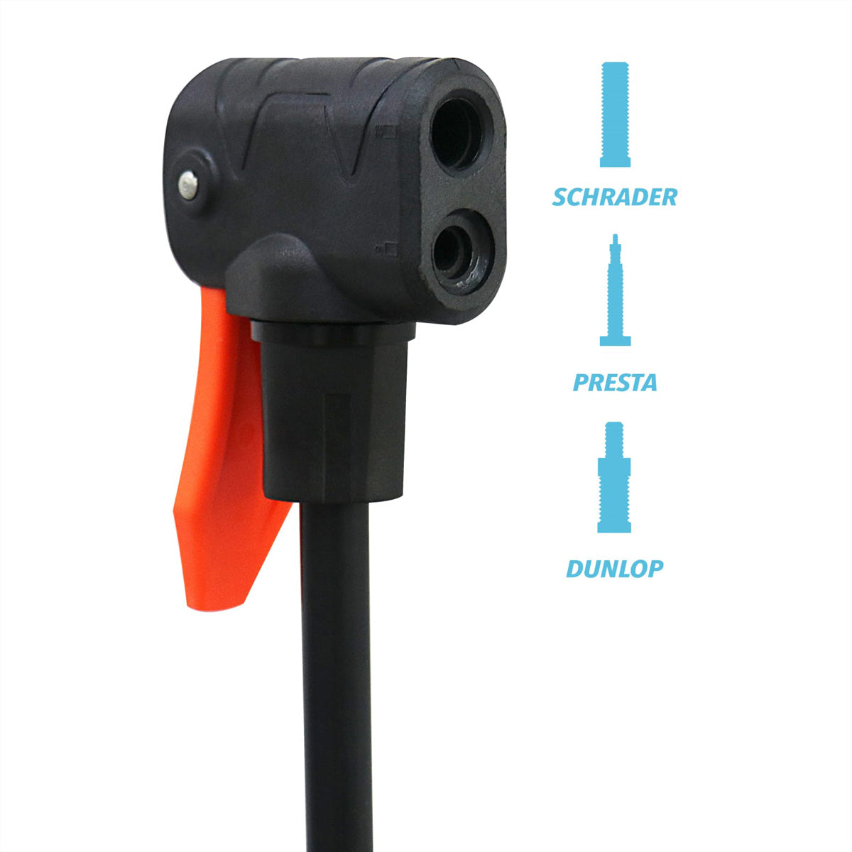 T'nB UMPUMPFL Universalfusspumpe – 11 bar, Höhe 950 mm – für Presta/Schrader/Dunlop-Ventile