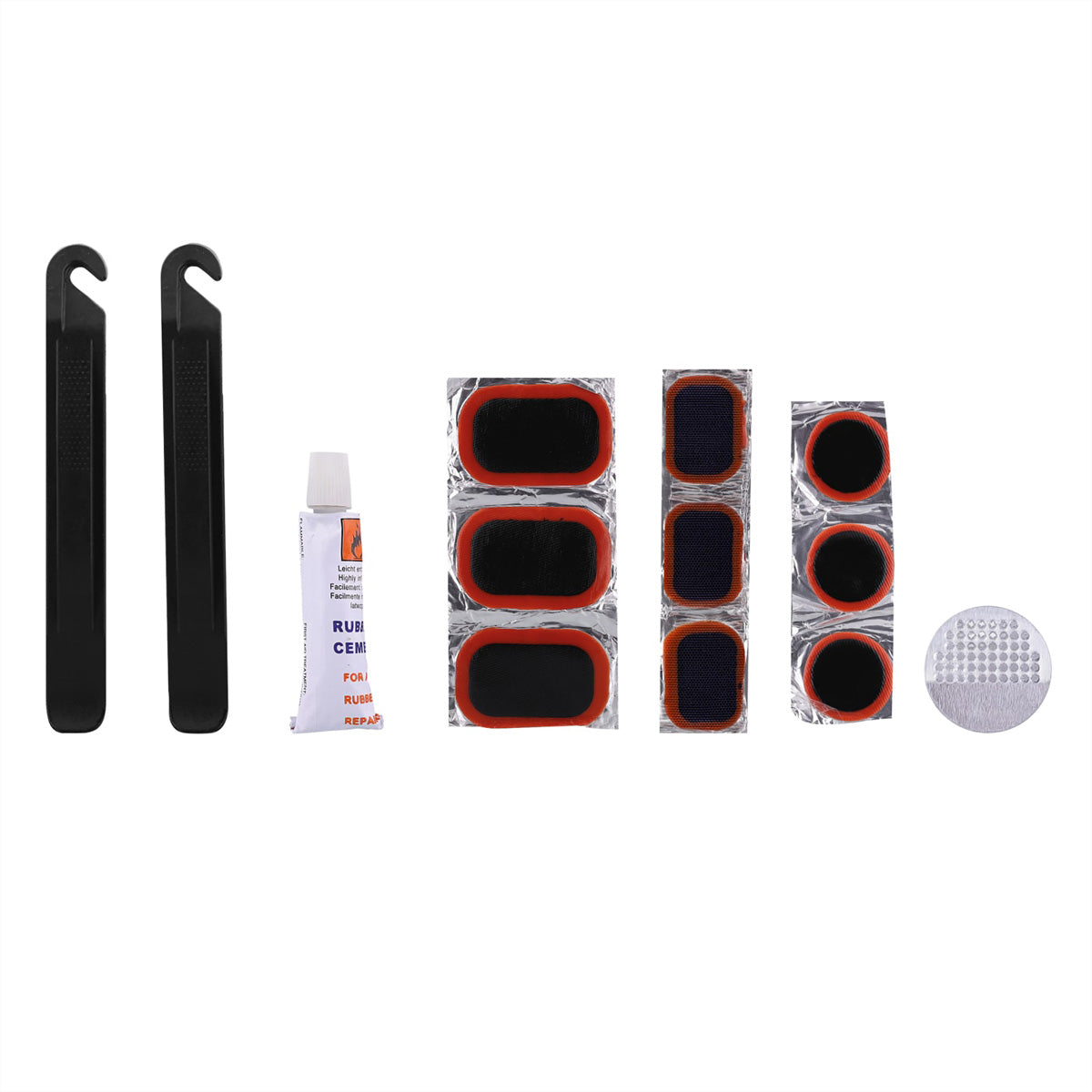 T'nB Reifenreparaturset – 2× Reifenheber, 9× Flicken, Raspel & 5 ml Klebstoff – für E-Bike