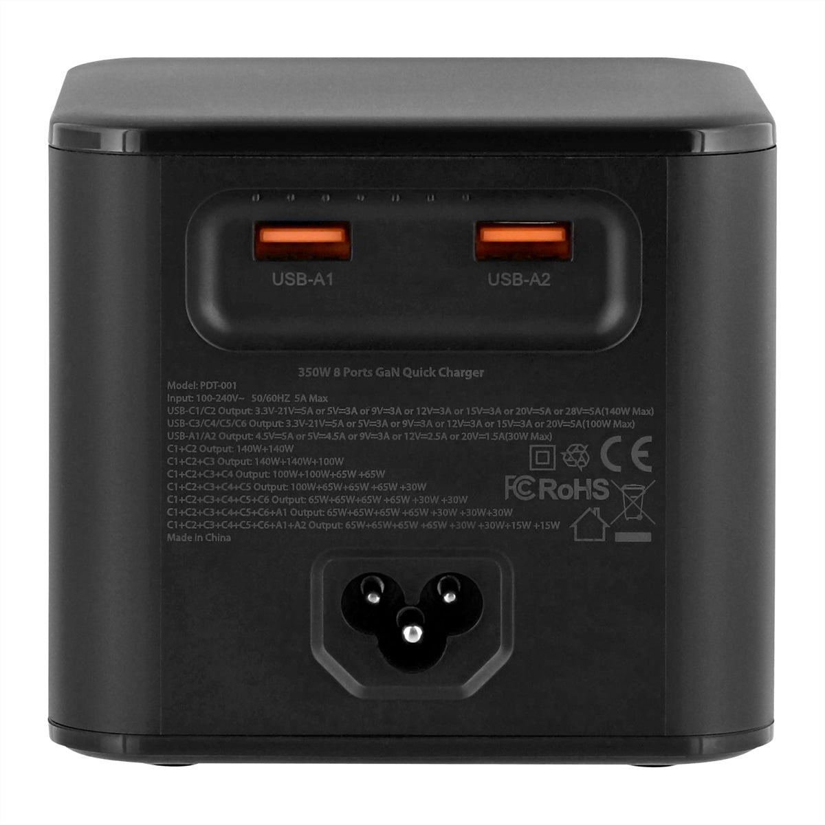T'nB USB-Desktop-Ladegerät 380 W – USB-C×3 – PD 3.1, QC 3.0 – schwarz