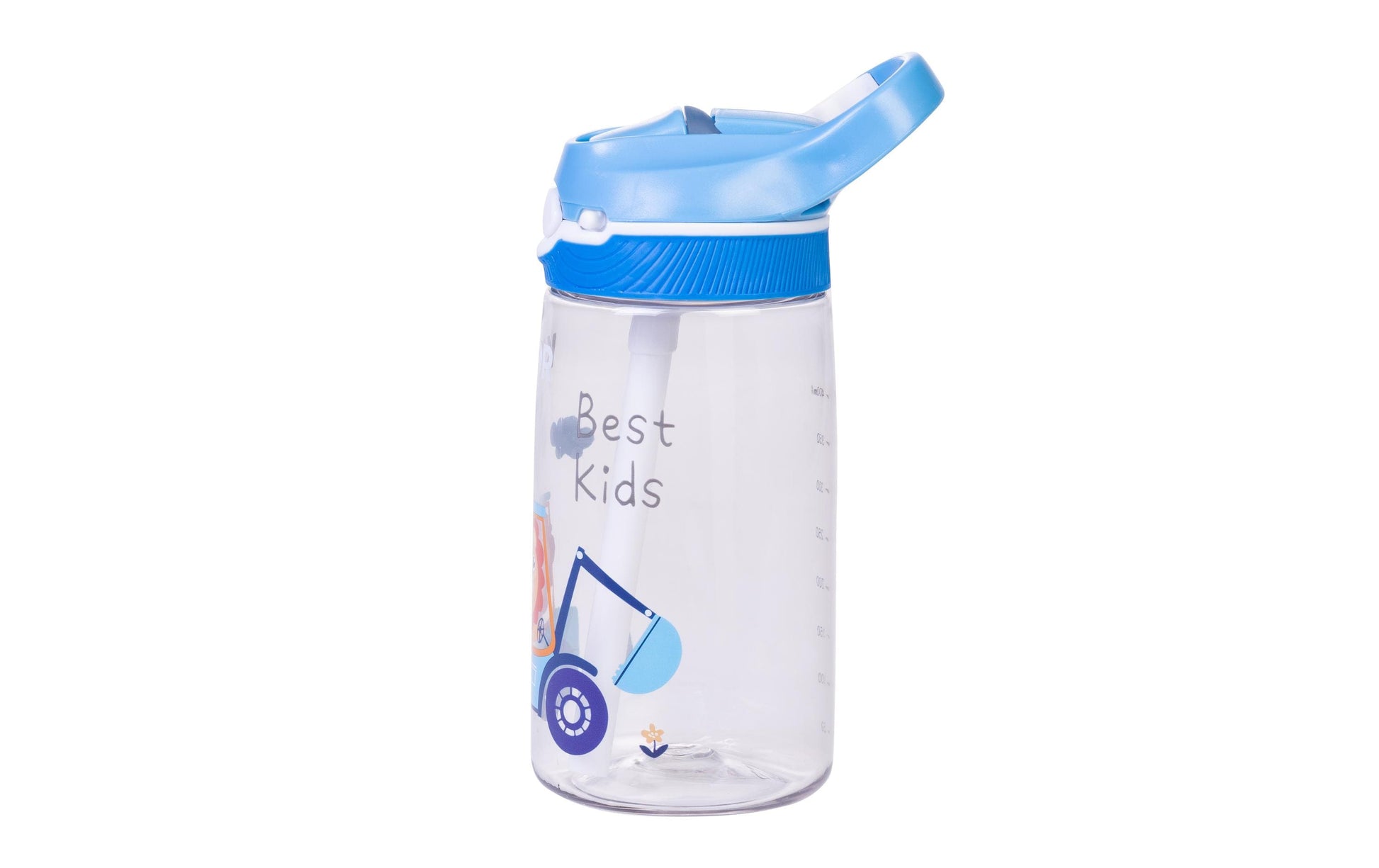 KOOR Bambini Leone Kindertrinkflasche 450 ml – mit Strohhalm, Tritan, Blau