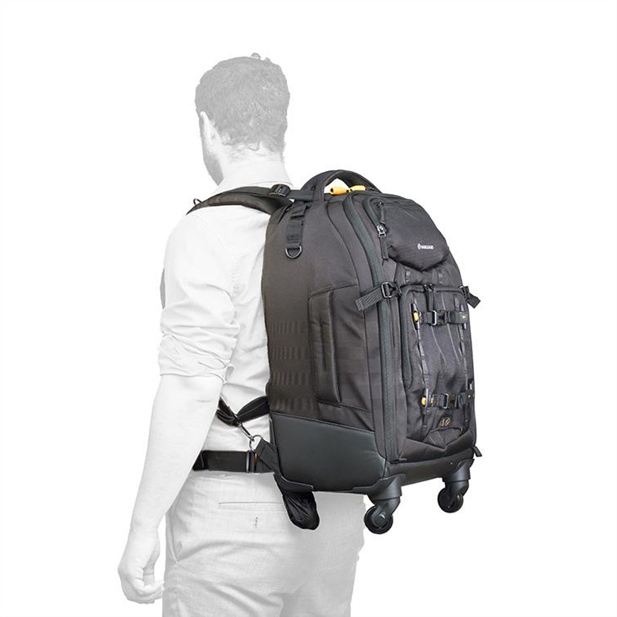 Vanguard Alta Fly 58T Trolley-Rucksack – für 1–2 Pro-DSLRs, 4–6 Objektive – 14″ Laptop-Fach – Schwarz