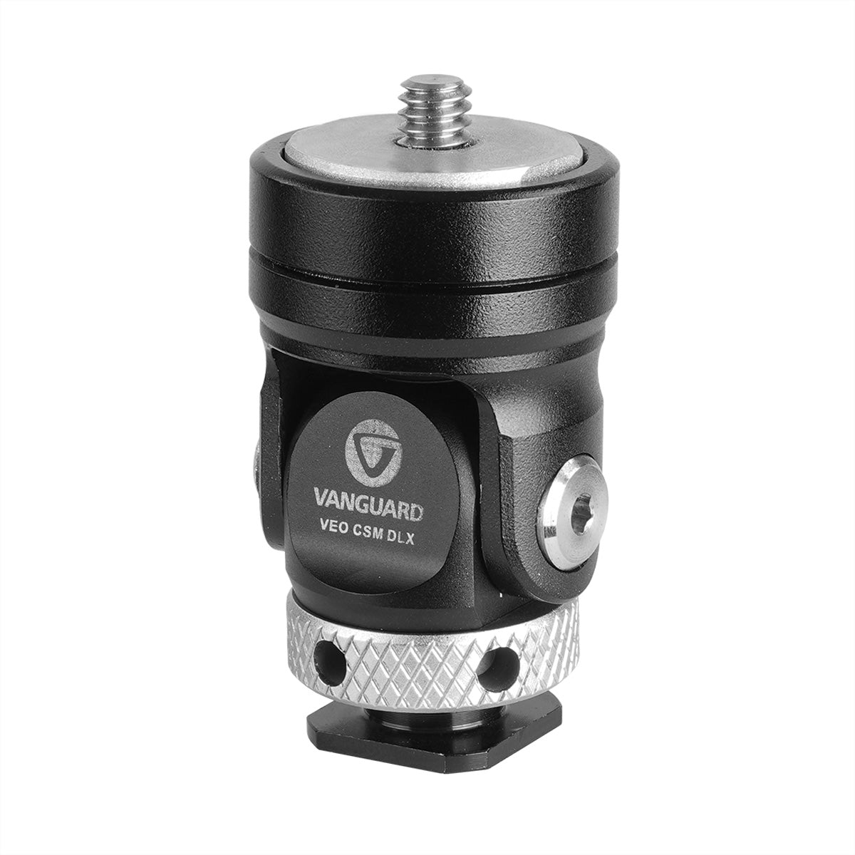 Vanguard VEO CSM DLX Kaltschuhhalterung – CNC Aluminium, 1/4" Gewinde, verstellbar ±90° – für Blitzschuhe