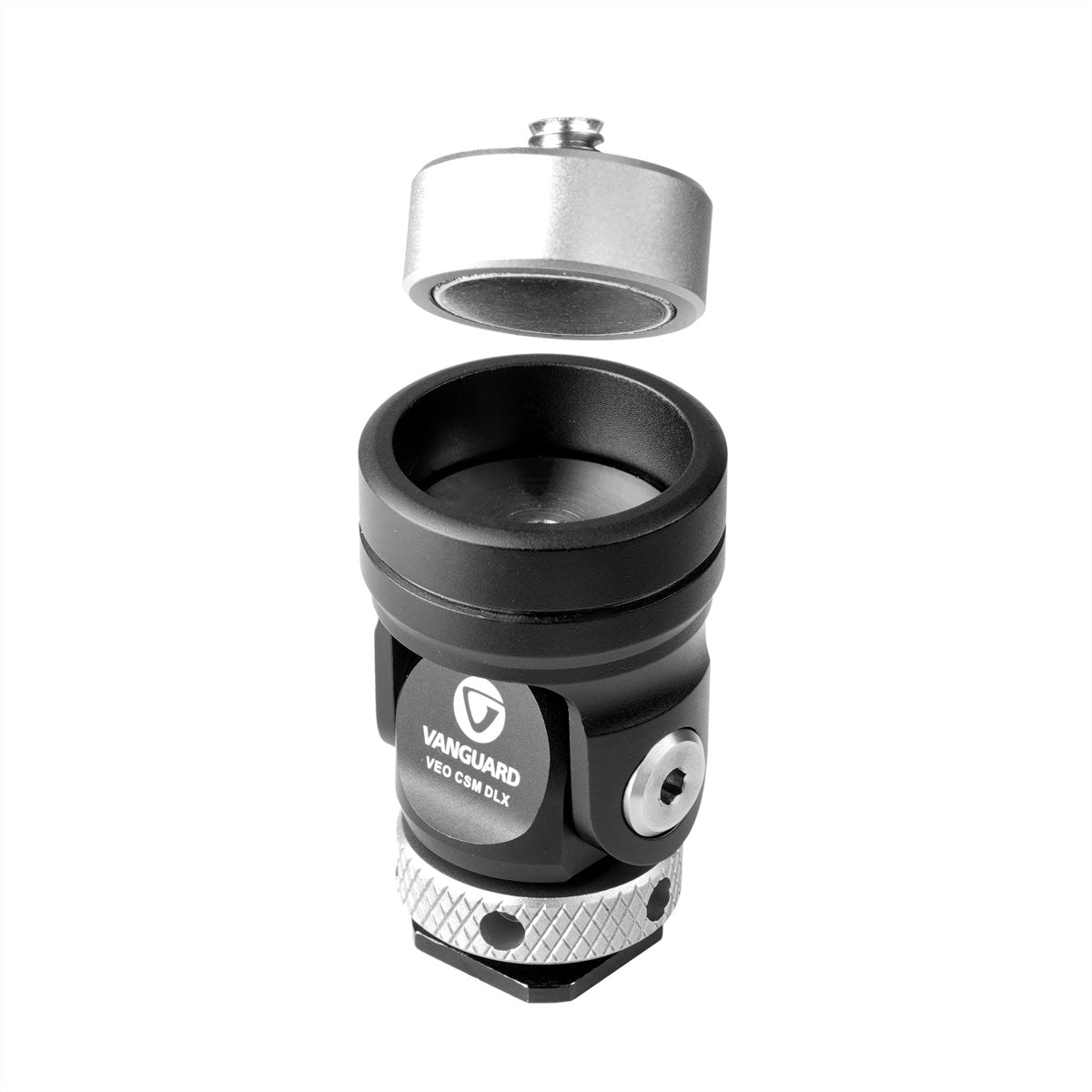 Vanguard VEO CSM DLX Kaltschuhhalterung – CNC Aluminium, 1/4" Gewinde, verstellbar ±90° – für Blitzschuhe