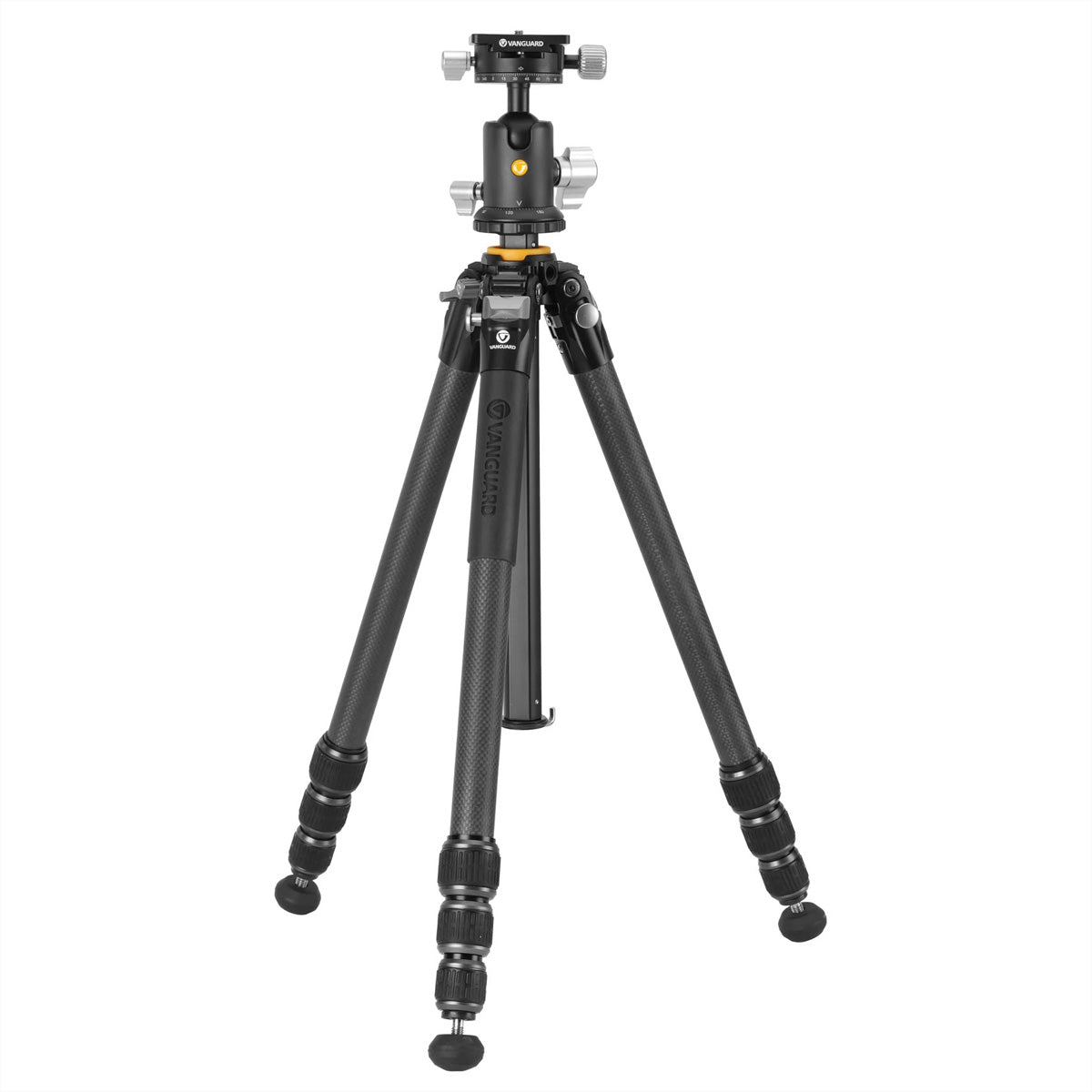 Vanguard VEO 5 264CB160S Stativ – Carbon, 4 Segmente, 26 mm, bis 170 cm, Traglast 15 kg – Schwarz