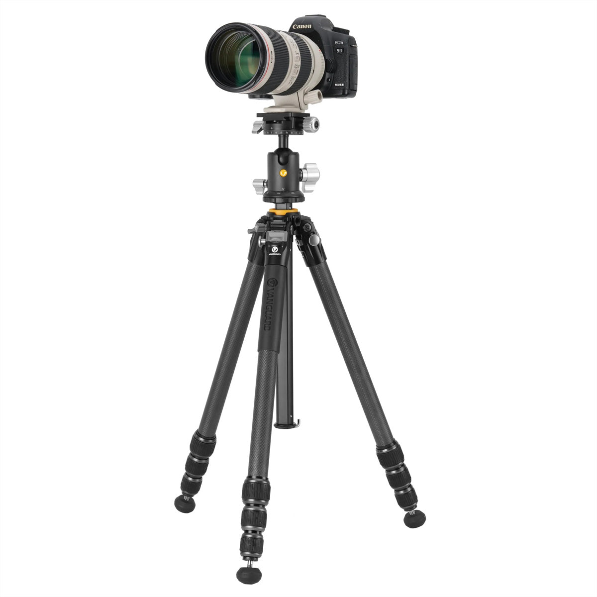 Vanguard VEO 5 264CB160S Stativ – Carbon, 4 Segmente, 26 mm, bis 170 cm, Traglast 15 kg – Schwarz