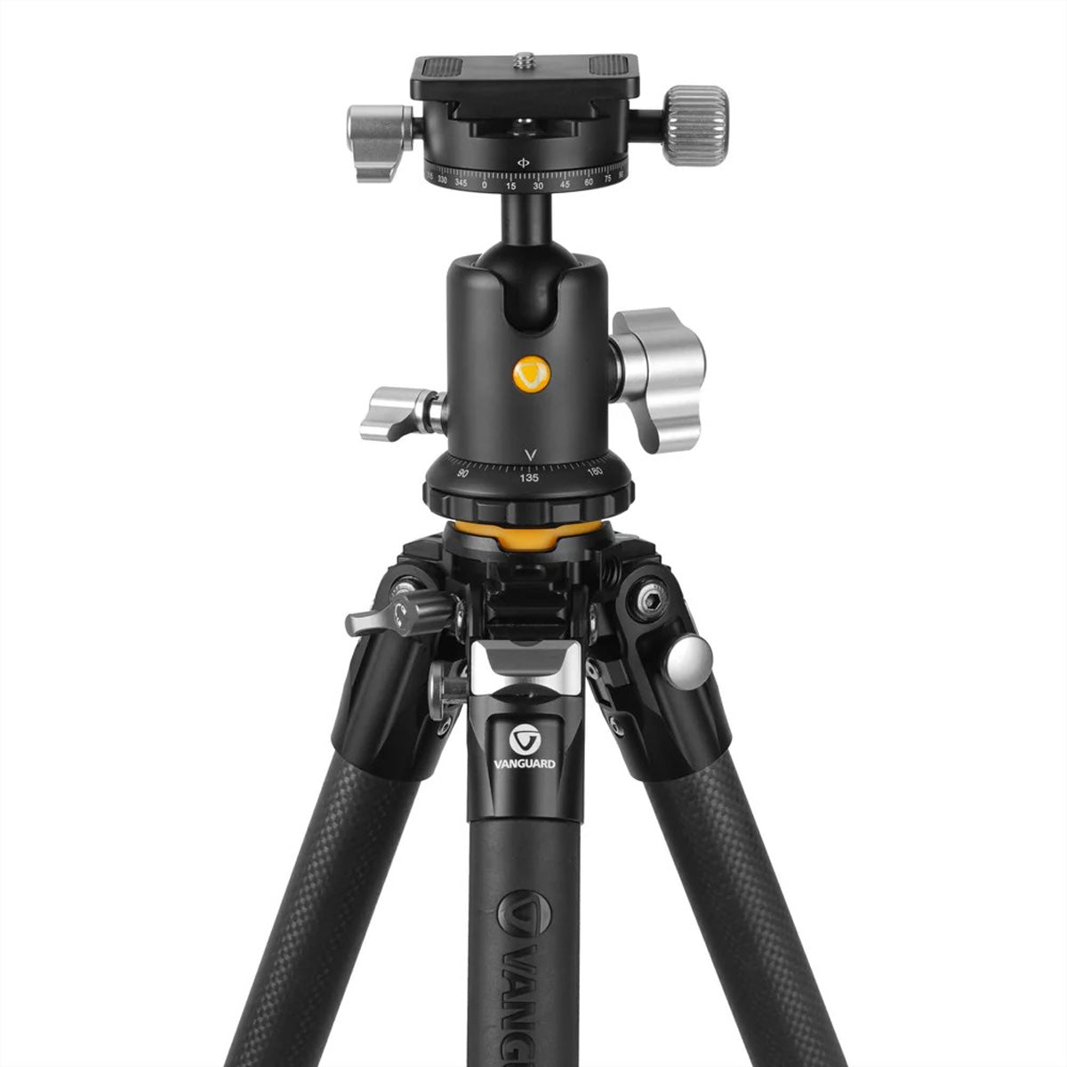 Vanguard VEO 5 264CB160S Stativ – Carbon, 4 Segmente, 26 mm, bis 170 cm, Traglast 15 kg – Schwarz