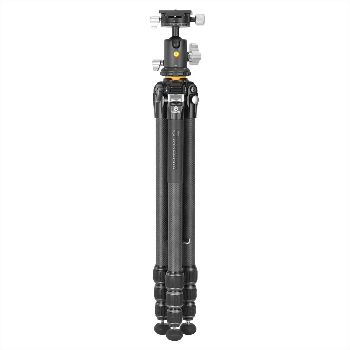 Vanguard VEO 5 264CB160S Stativ – Carbon, 4 Segmente, 26 mm, bis 170 cm, Traglast 15 kg – Schwarz