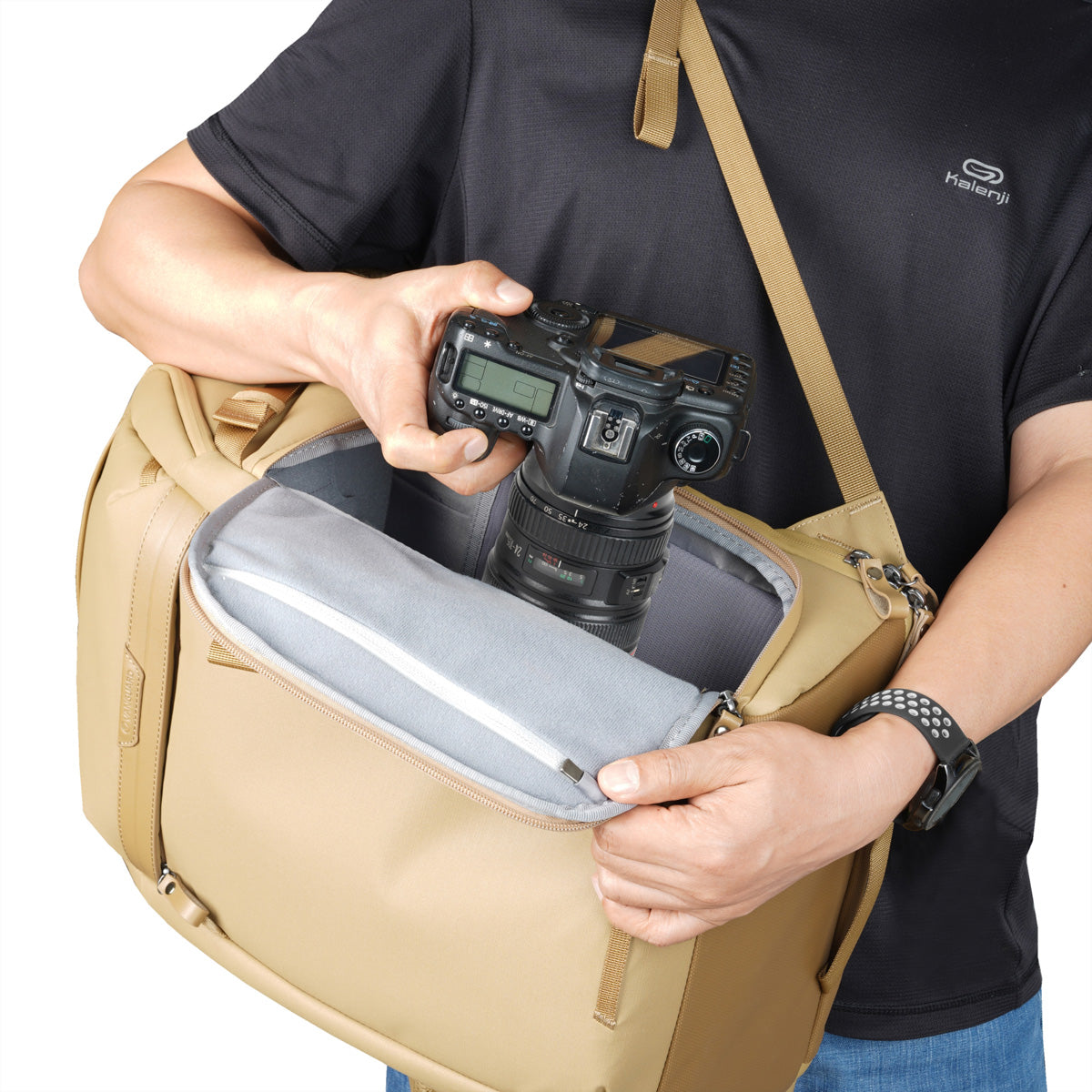 Vanguard VEO METRO B20L BG Fotorucksack – 20 Liter, 420 × 285 × 220 mm – für Laptops bis 14" – Beige