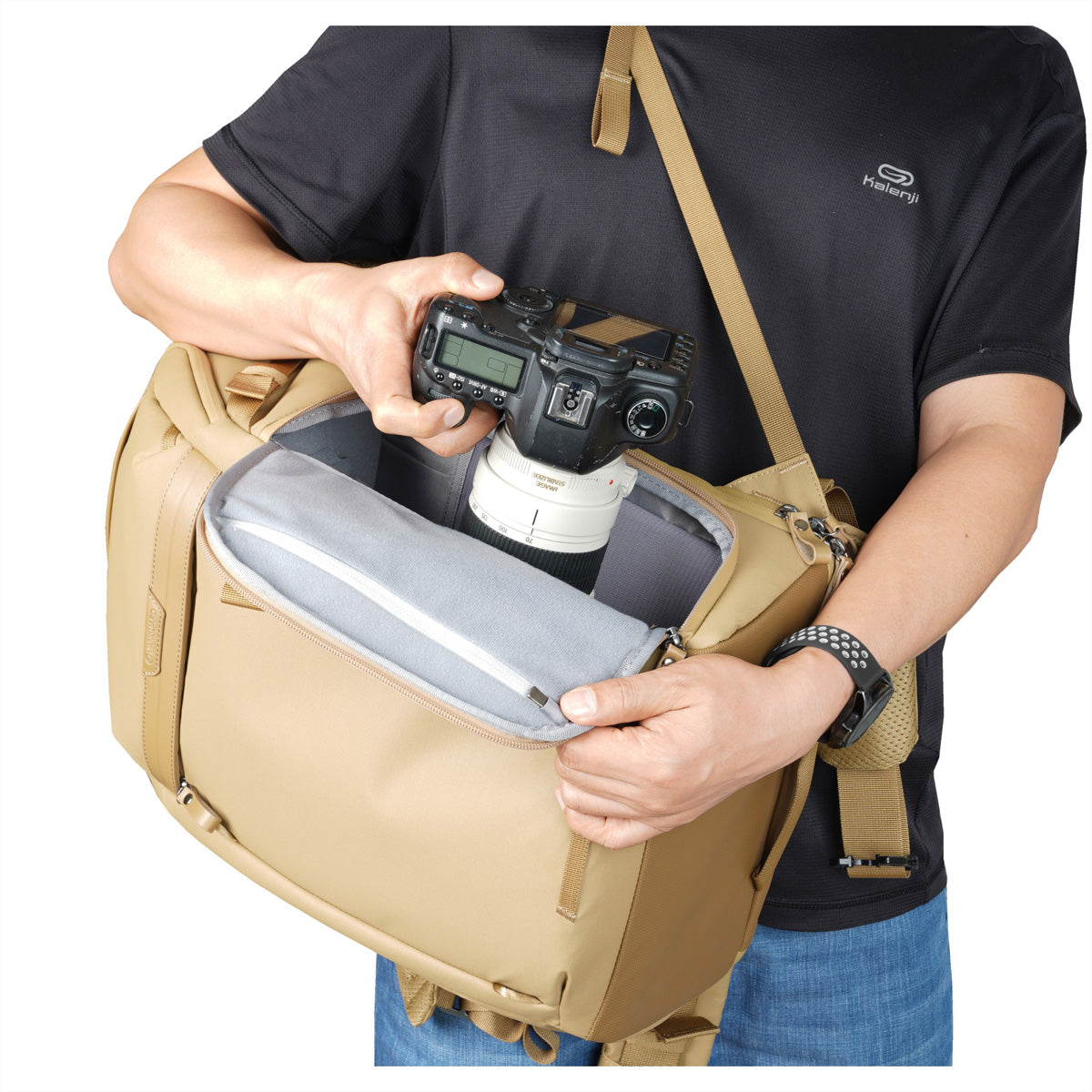 Vanguard VEO METRO B30L BG Fotorucksack – 30 Liter, 300D Polyester (DWR), 325 × 490 × 225 mm – beige
