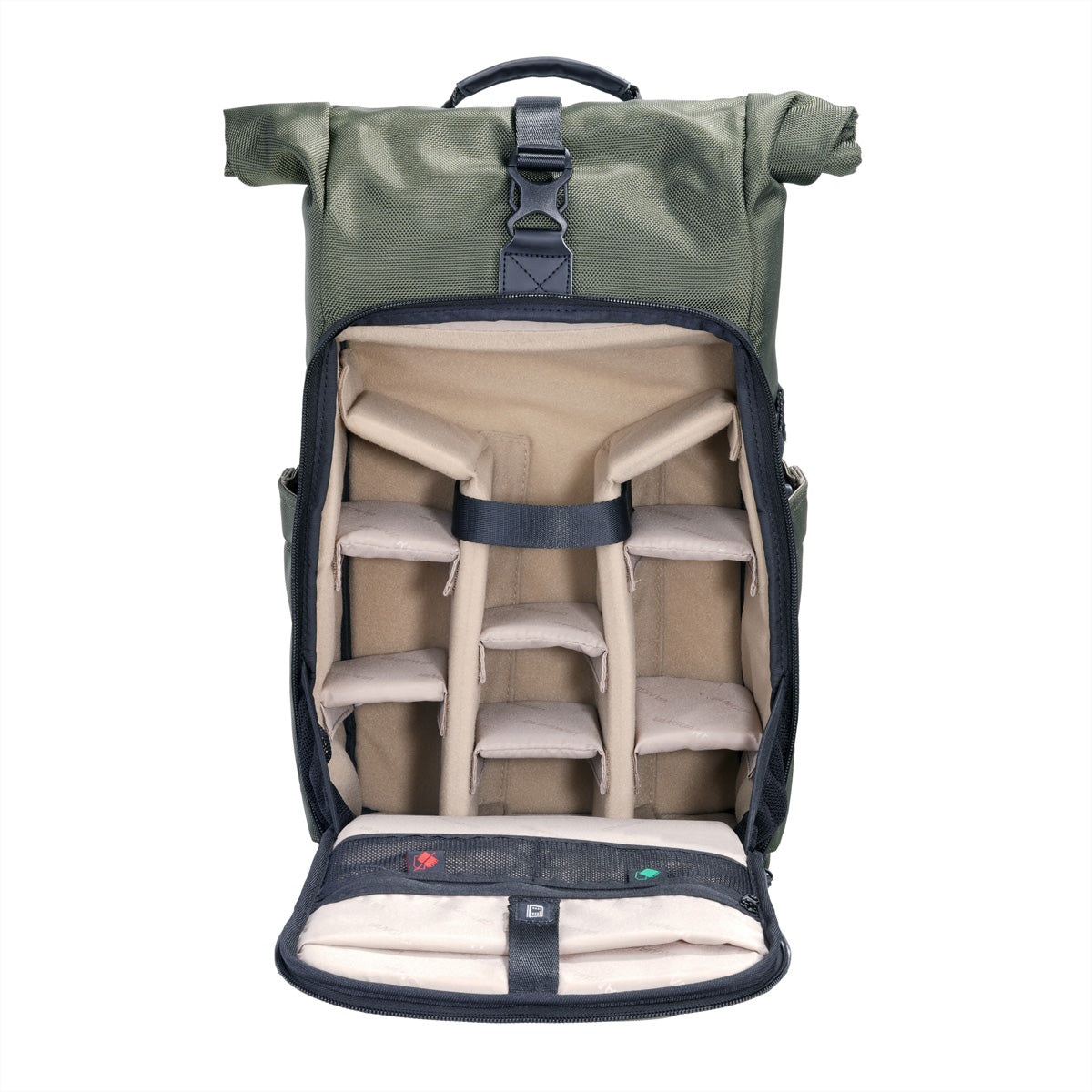 Vanguard VEO SELECT 43RBGR Fotorucksack – Rolltop, 55 l, Tabletfach bis 10,5", Stativtransport – Grün