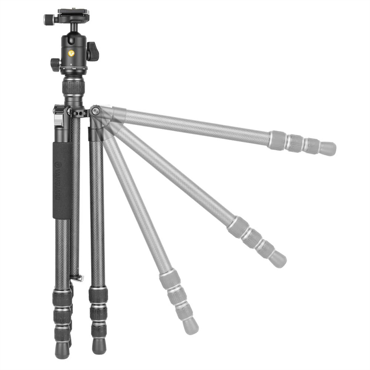 Vanguard VESTA GO 264CB Reisestativ – 161,5 cm, 10 kg, Arca-Swiss kompatibler VEO BH-60 Kugelkopf – Schwarz