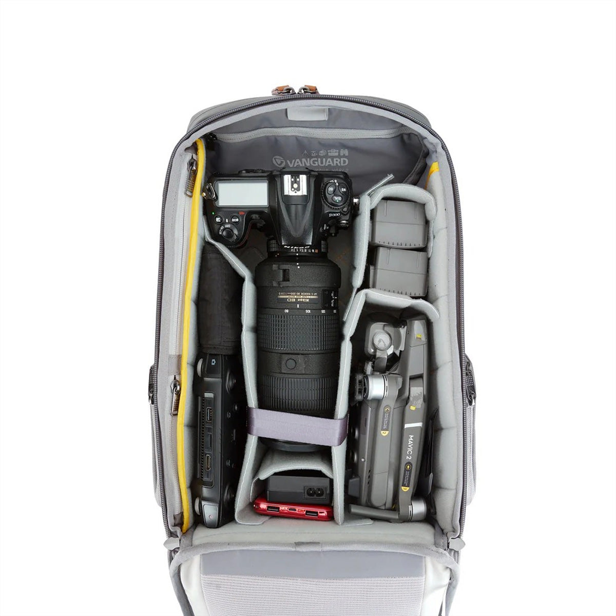 Vanguard VEO CITY B42 Fotorucksack – 16 l, für 14" Laptop, Stativfach, Regenschutz – Grau