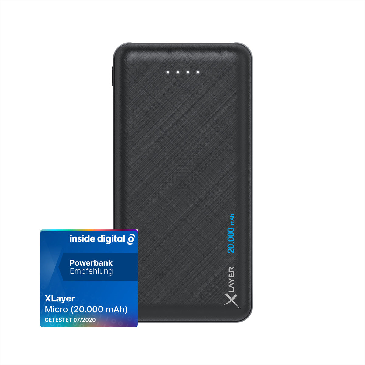 Xlayer Powerbank 20'000 mAh – 2× USB-A, schwarz