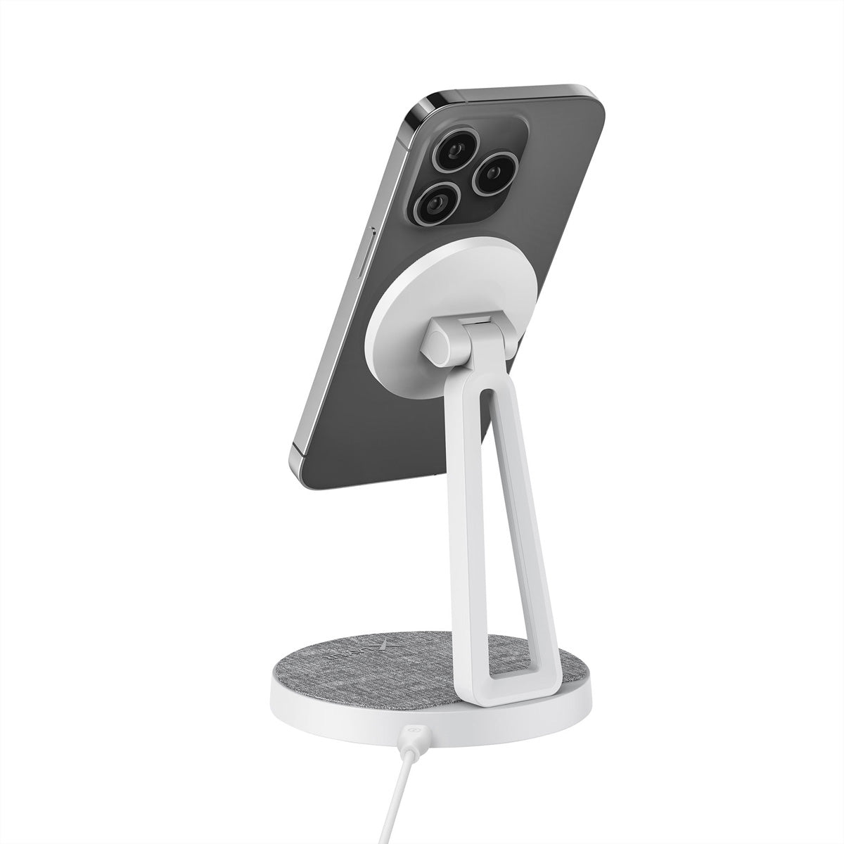 XLayer MagFix Pro 2-in-1 Ladeständer – MagSafe-kompatibel – 15 W/3 W – für iPhone/AirPods – Grau/Weiss