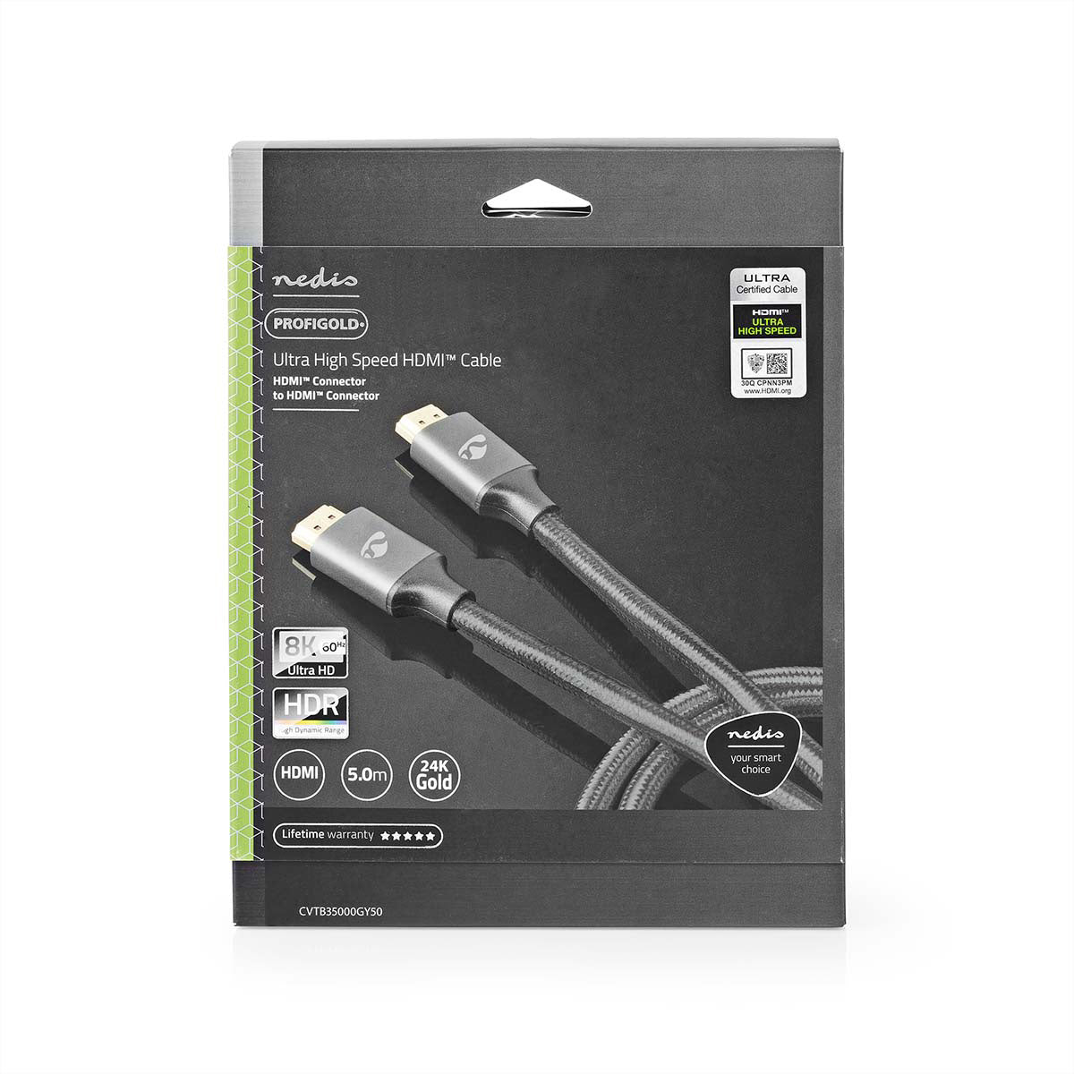 Nedis HDMI Kabel HDMI 2.1 8K 60 Hz – 5 m – HDR, ARC – Grau