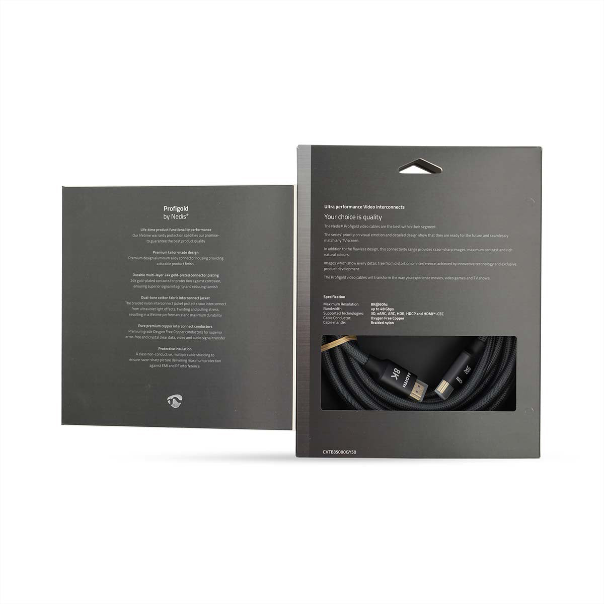 Nedis HDMI Kabel HDMI 2.1 8K 60 Hz – 5 m – HDR, ARC – Grau