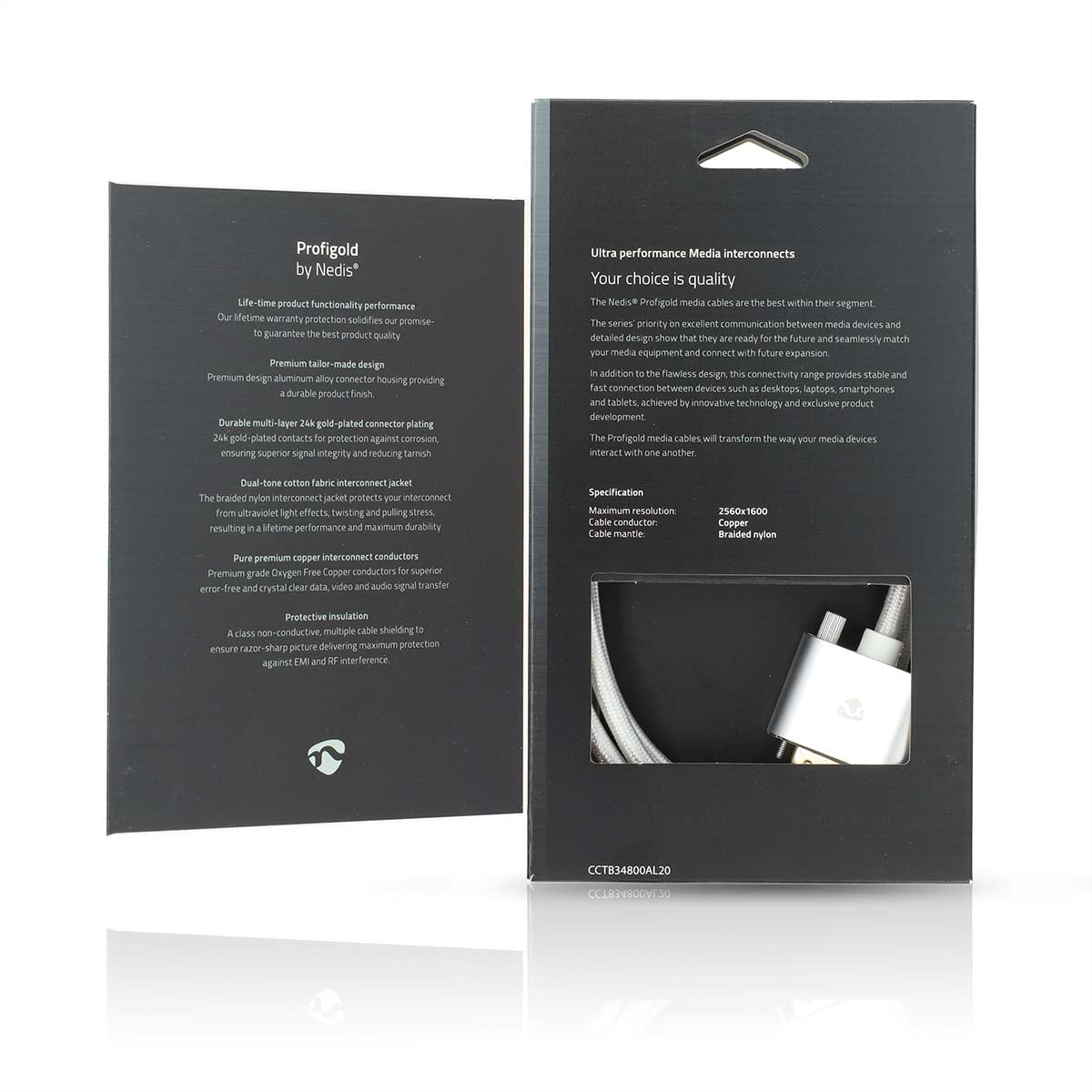 Nedis DVI-D auf HDMI Kabel 2560×1600 60 Hz – 2 m – Silber – für Gaming-PC, Spielekonsole, Blu-Ray-Player