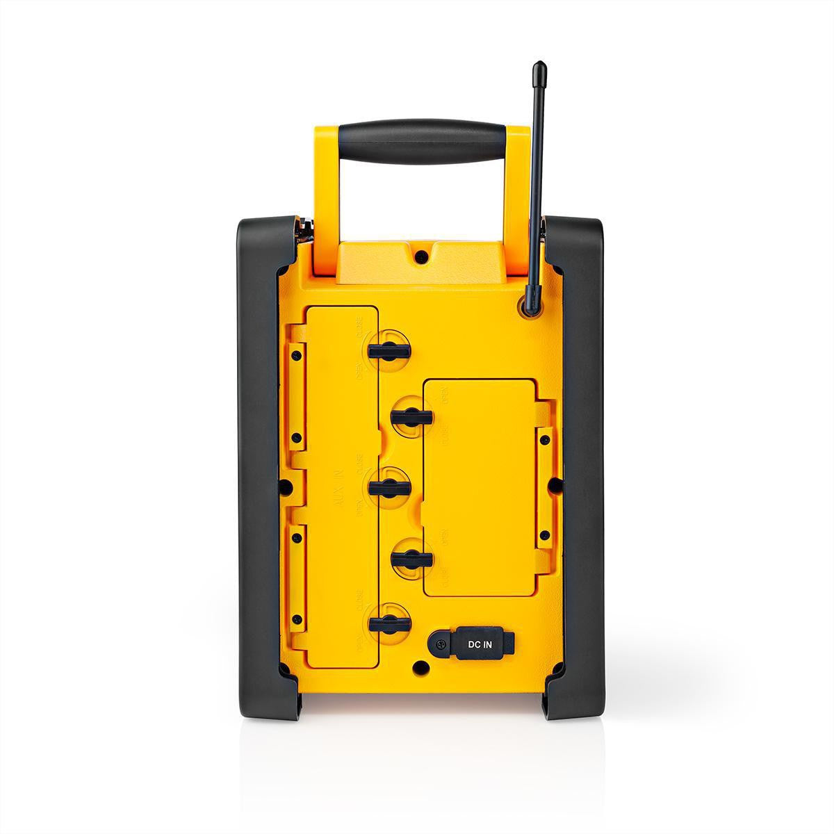 Nedis Baustellenradio FM, Bluetooth, AUX, IPX5 – Schwarz/Gelb