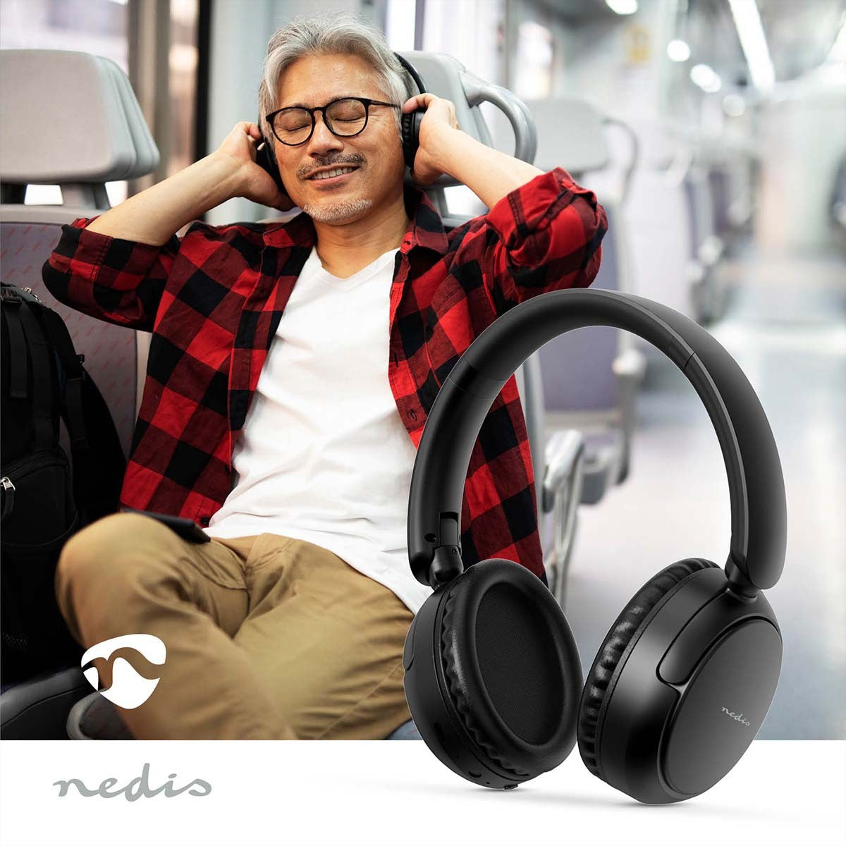 Nedis Over-Ear Kopfhörer – Stereo, Kabel + BT 5.3, Schwarz
