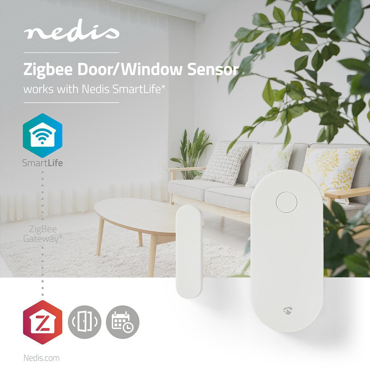 Nedis Sensor – Tür-/Fenstersensor, Zigbee, 30 m Reichweite – für Nedis SmartLife
