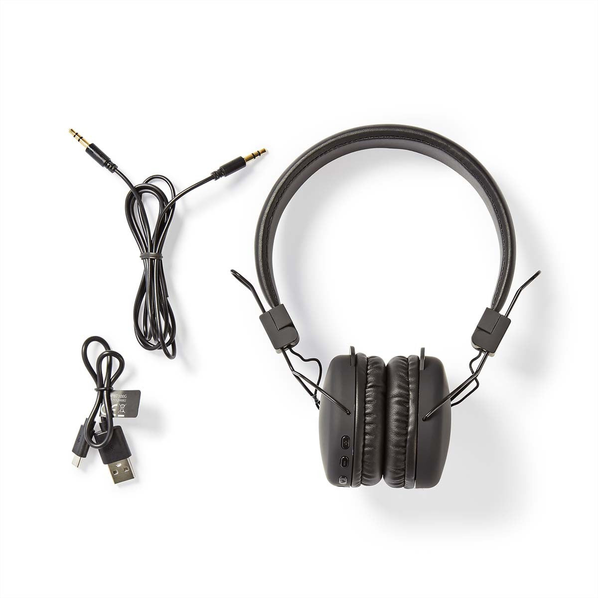 Nedis On-Ear Kopfhörer – Stereo, Kabel + BT, Schwarz, BT 4.2