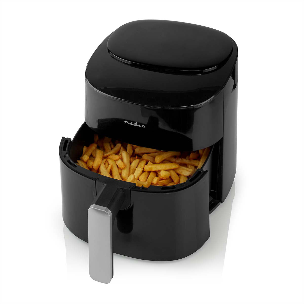 Nedis Heissluftfritteuse XL – 4,2 l, 1300 W, 8 Programme – schwarz