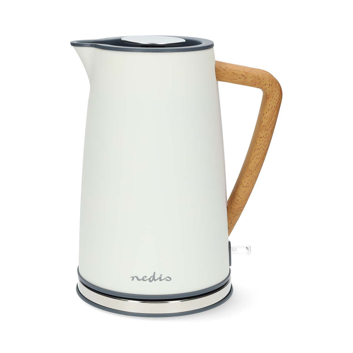 Nedis Wasserkocher – 1,7 l, Kunststoff, 2200 W, Weiss, 360°-Sockel