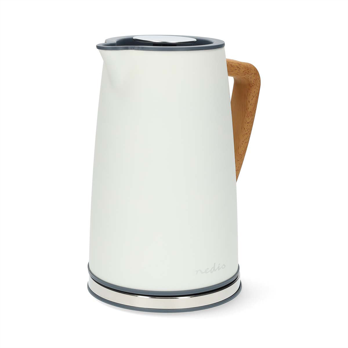 Nedis Wasserkocher – 1,7 l, Kunststoff, 2200 W, Weiss, 360°-Sockel