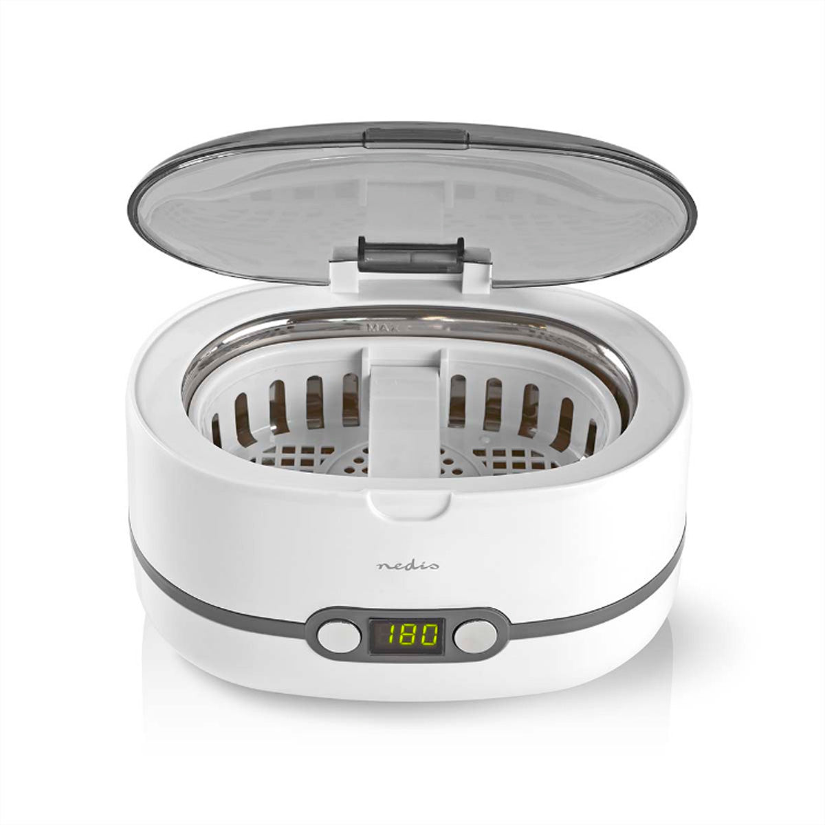 Nedis Ultraschallreiniger – 0,6 l – Weiss – 18 × 24 × 16,5 cm