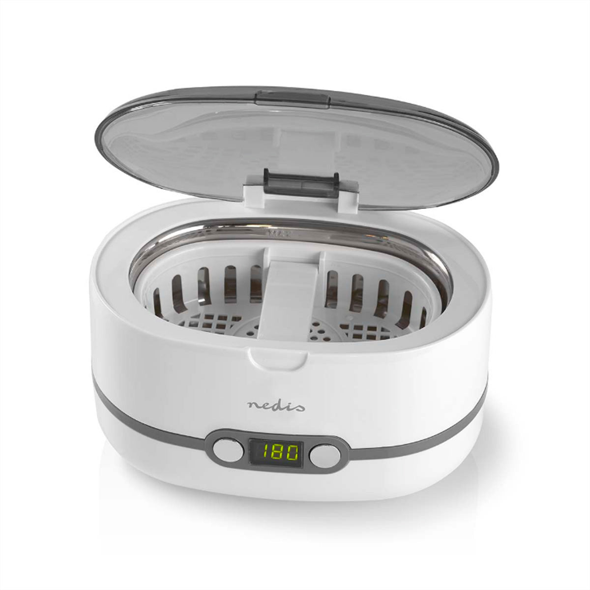 Nedis Ultraschallreiniger – 0,6 l – Weiss – 18 × 24 × 16,5 cm