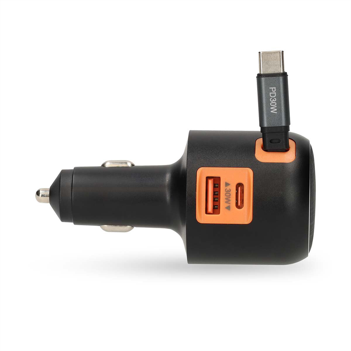 Nedis Auto-Ladegerät 60 W – USB-C×1, USB-A×1, mit USB-C-Kabel 0,7 m – PD 3.0/PPS – für 12–24 V Fahrzeuge