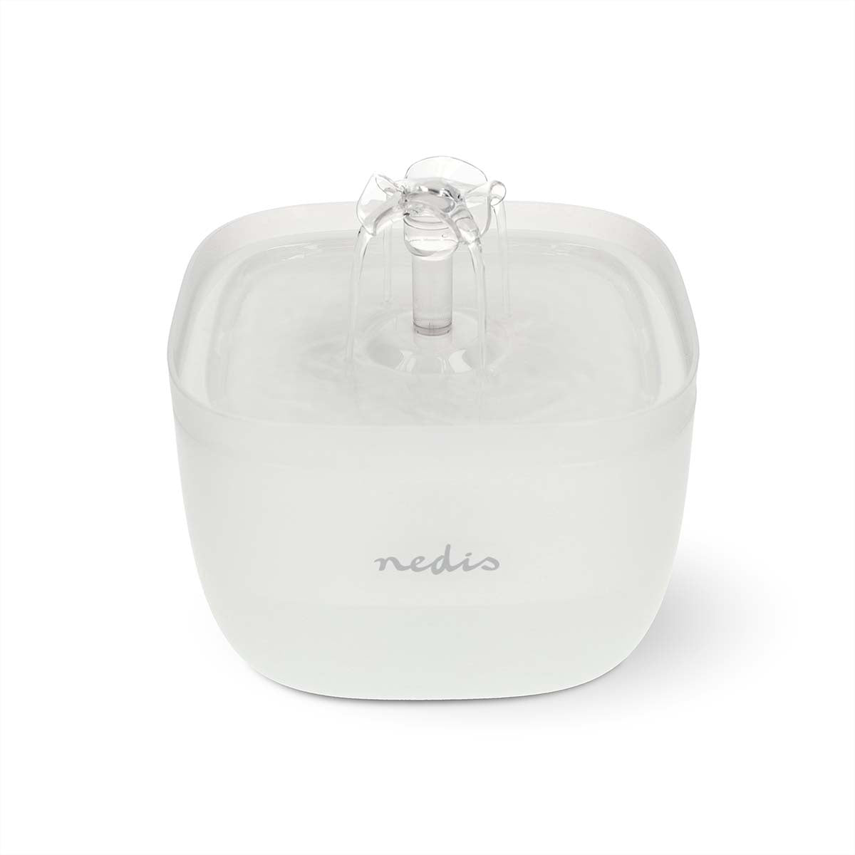 Nedis Haustier-Trinkbrunnen – 2 l, weiss, Polymer, Beleuchtung, USB-Betrieb, Anti-Rutsch-Boden