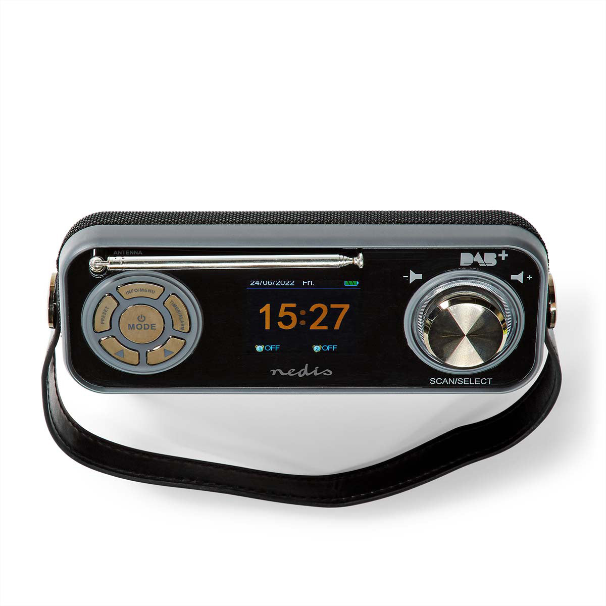 Nedis DAB+/UKW-Tischradio, Bluetooth – Schwarz