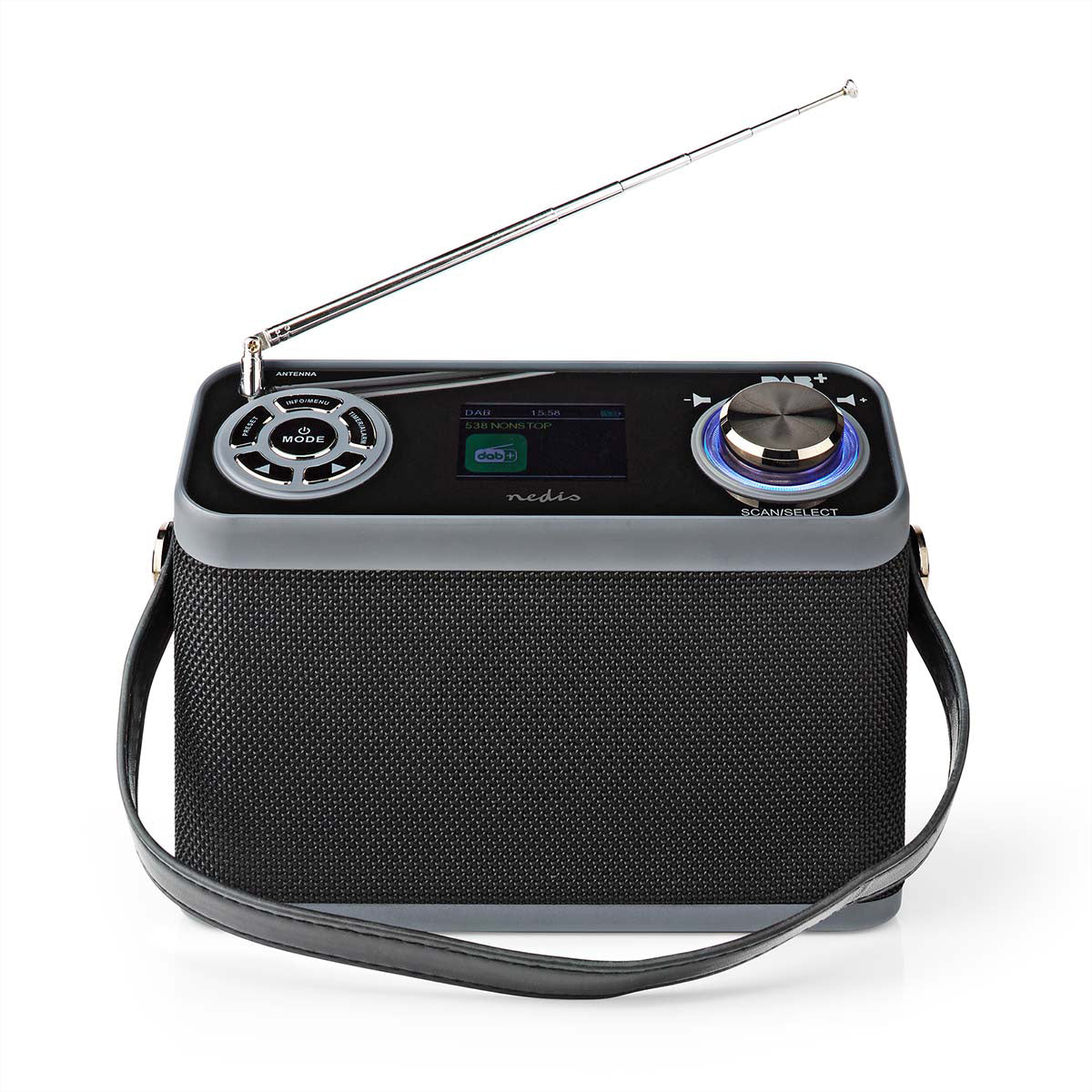 Nedis DAB+/UKW-Tischradio, Bluetooth – Schwarz