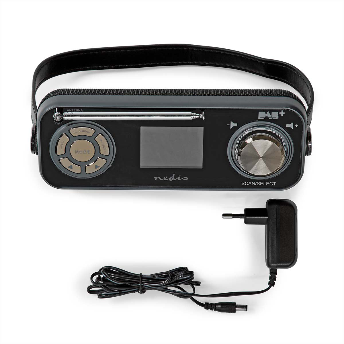 Nedis DAB+/UKW-Tischradio, Bluetooth – Schwarz