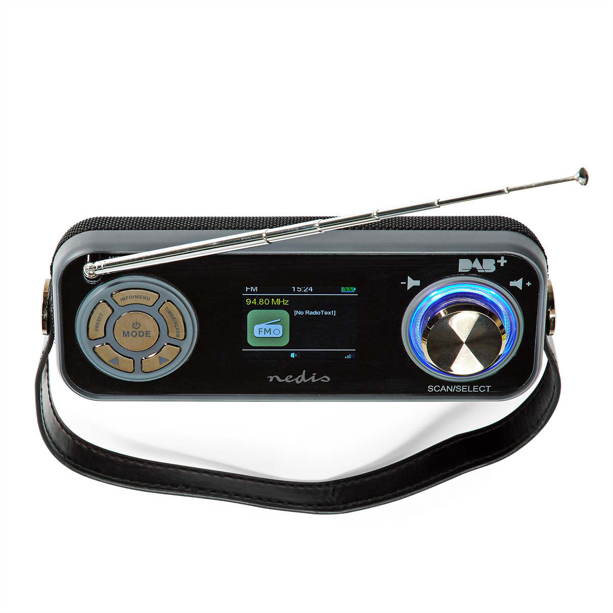 Nedis DAB+/UKW-Tischradio, Bluetooth – Schwarz