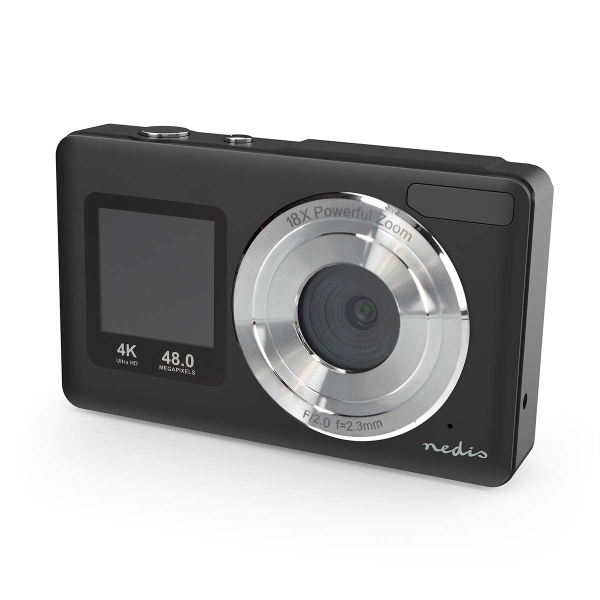 Nedis Digitale Fotokamera – 48 MP, 4K, schwarz