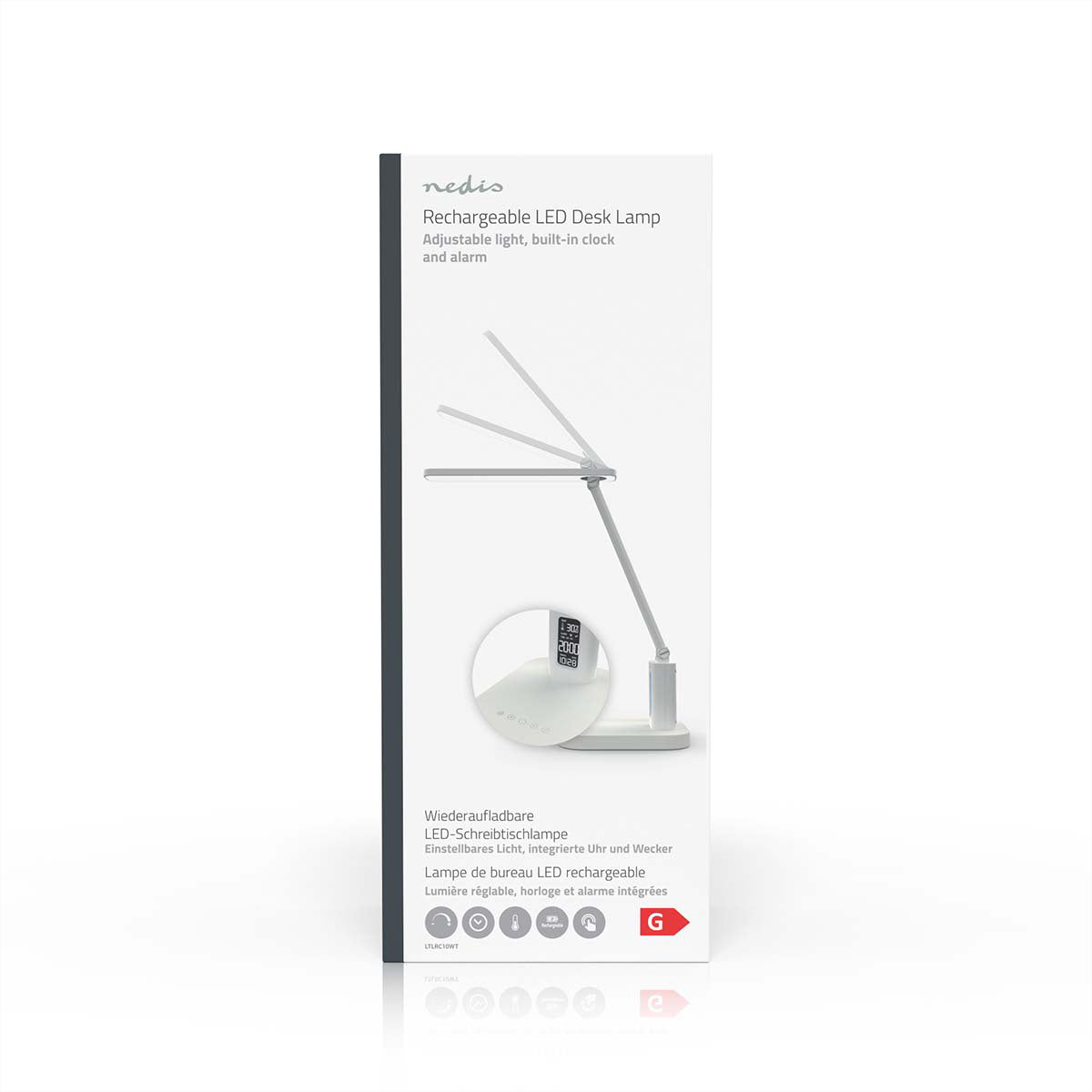 Nedis Tischleuchte – LED 7,5 W, 220 lm, 3000–5700 K, dimmbar, Akku, Touch-Dimmer – Weiss