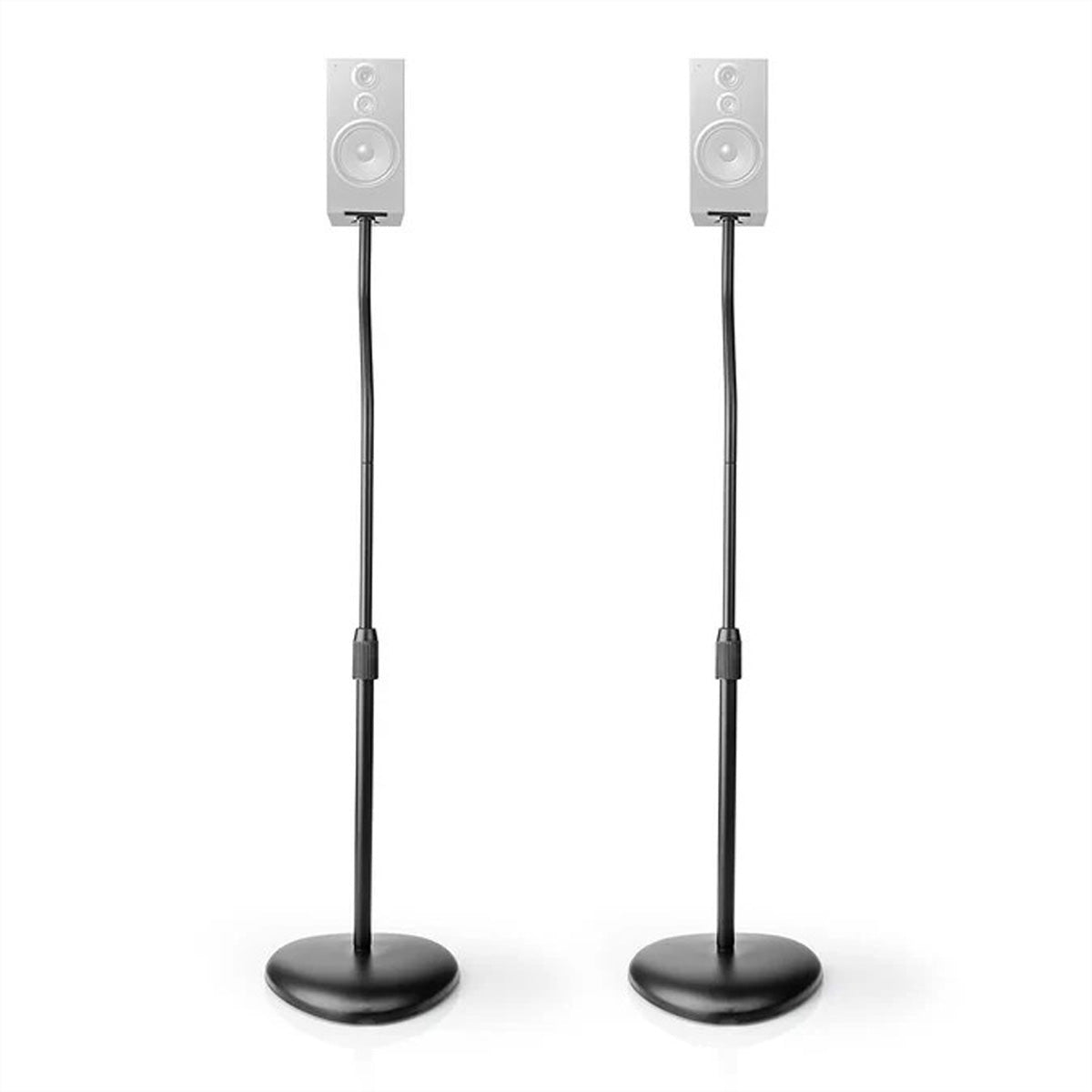 Nedis SPMT2750BK – Lautsprecherständer, 2er-Set, höhenverstellbar, 4,5 kg, für Satelliten-/Regallautsprecher
