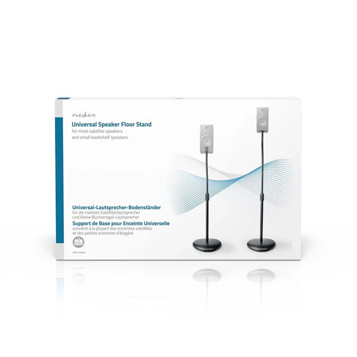 Nedis SPMT2750BK – Lautsprecherständer, 2er-Set, höhenverstellbar, 4,5 kg, für Satelliten-/Regallautsprecher