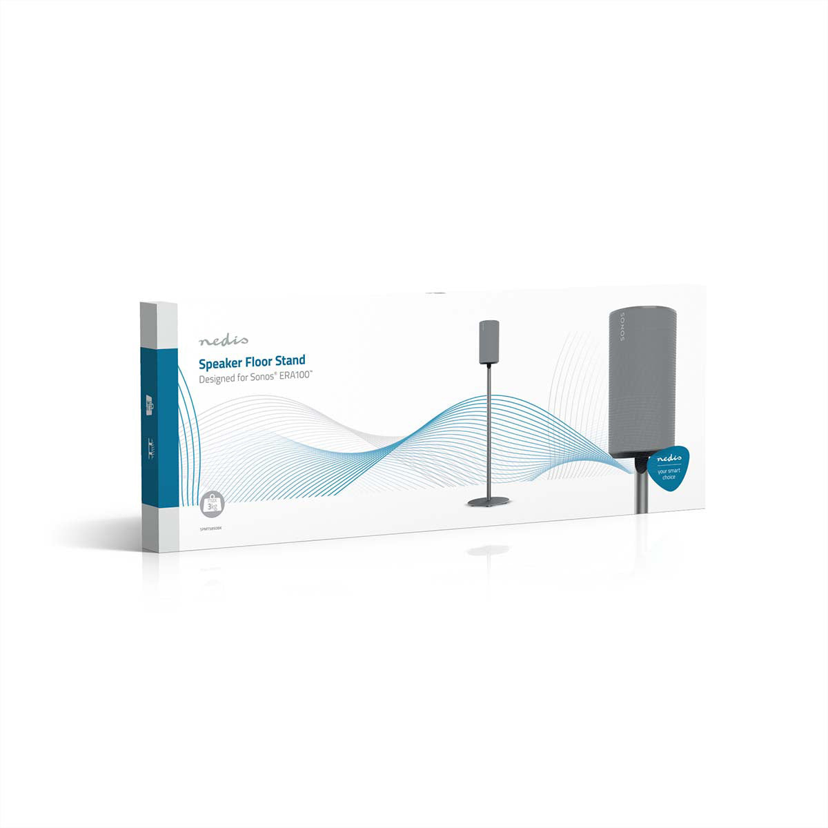 Nedis SPMT5850BK – Lautsprecher-Ständer – für Sonos Era100 – 3 kg, integriertes Kabelmanagement – schwarz