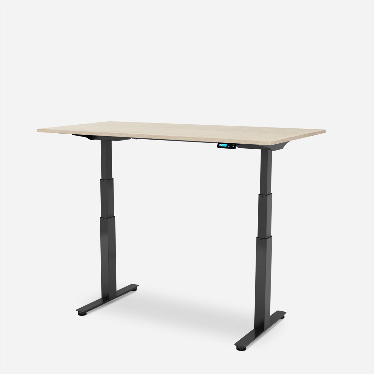 WRK21 Work – Höhenverstellbarer Tisch, 80 × 120 cm, schwarz/ahorn