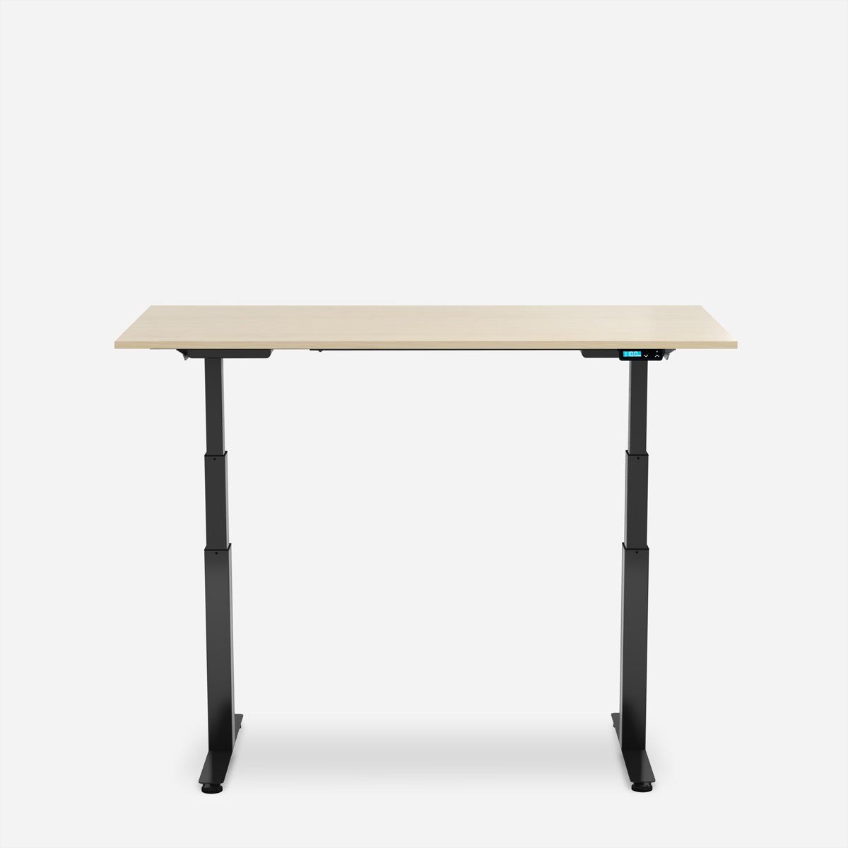 WRK21 Work – Höhenverstellbarer Tisch, 160 × 80 cm, schwarz/mandal ahorn