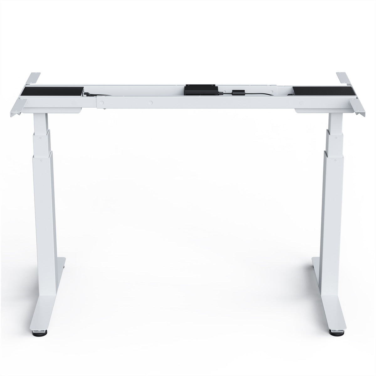 WRK21 WORK – Höhenverstellbarer Tisch, 66,5–130,5 cm, 120 kg, Weiss, Stahl, für Tischplatten 100–200 × 60–90 cm